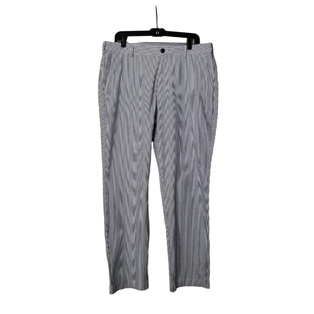 Brooks Brothers Men's Clark Seersucker Blue White Flat Front Pants 36x30